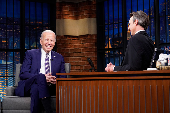 Biden addresses his age, Taylor Swift conspiracies and more on Seth Meyers’ late-night show