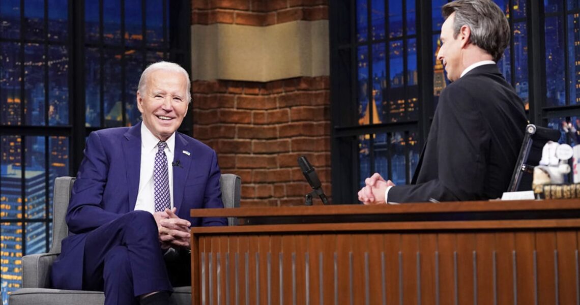 President Joe Biden Talks ‘Dark Brandon,’ Taylor Swift On ‘Late Night’