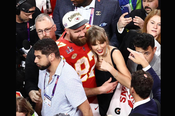 Taylor Swift joins Super Bowl spectacle to cheer on boyfriend Travis Kelce in Style