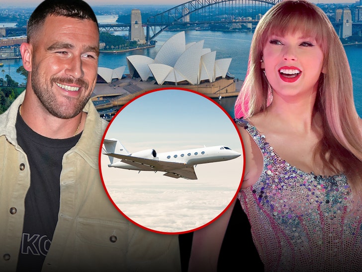 Travis Kelce On Private Jet to Sydney to Go See Taylor Swift (TMZ.com)
