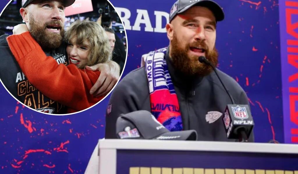 Travis Kelce revels in Taylor Swift questions at Super Bowl Opening Night