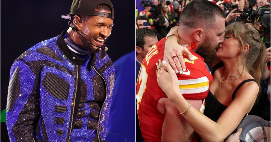 Usher delivers a dazzling Super Bowl halftime show as jubilant Taylor Swift celebrates with Travis Kelce