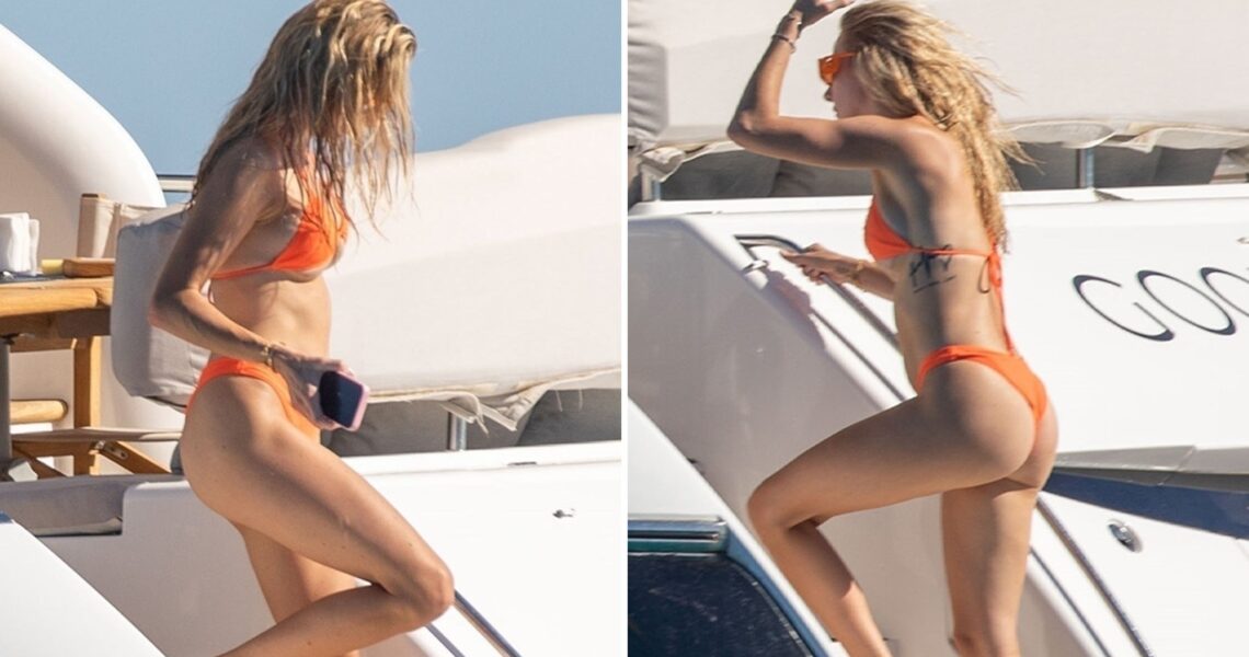 Brittany Mahomes Flaunts Underboob, Butt In Tiny Bikini On Yacht