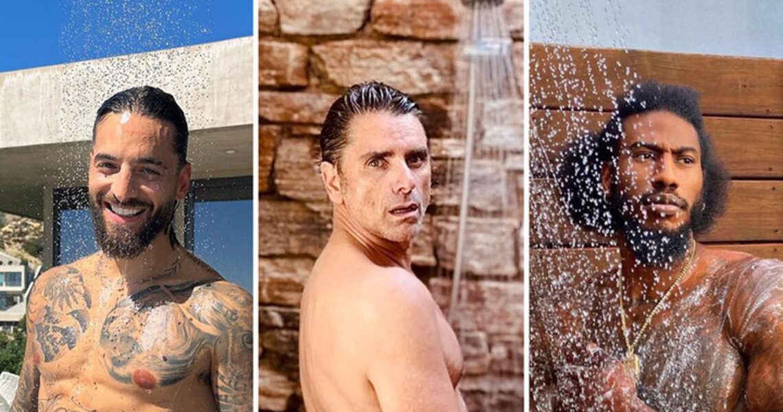 Dudes In The Shower … Hollywood Drenched In Steamy Selfies!