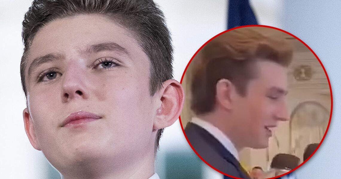 Barron Trump Heard Speaking for First Time at Mar-a-Lago Party