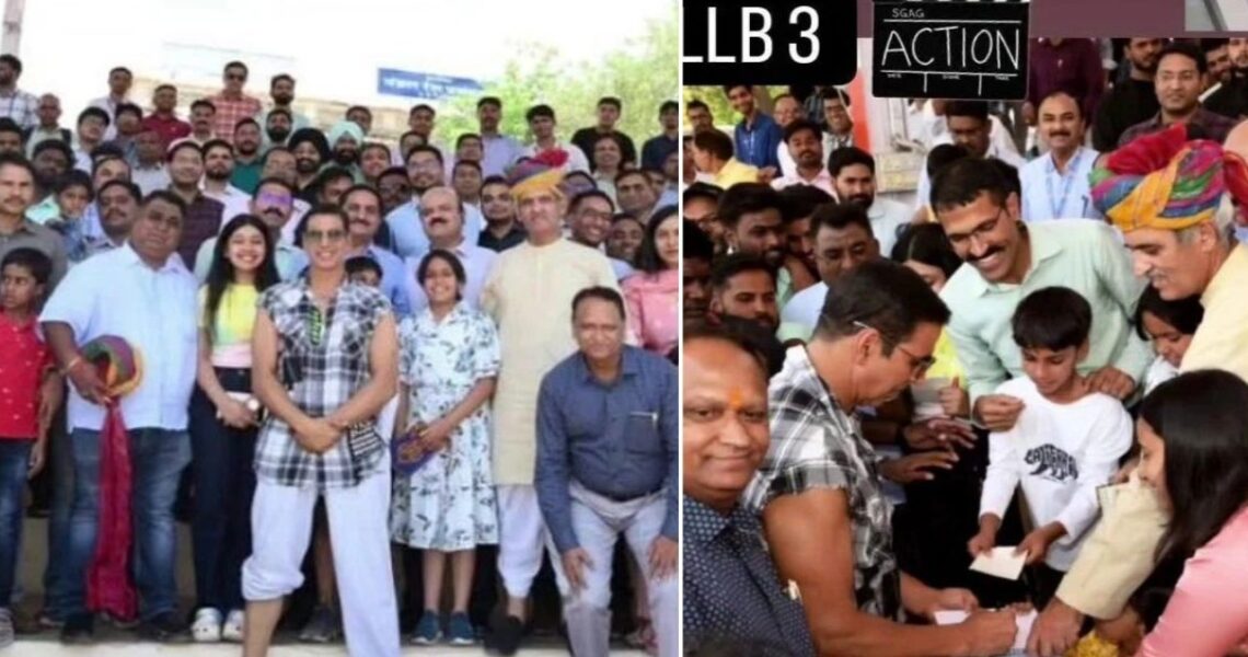 Jolly LLB 3: Akshay Kumar obliges multitude of fans with autographs and photographs on set; PICS go viral