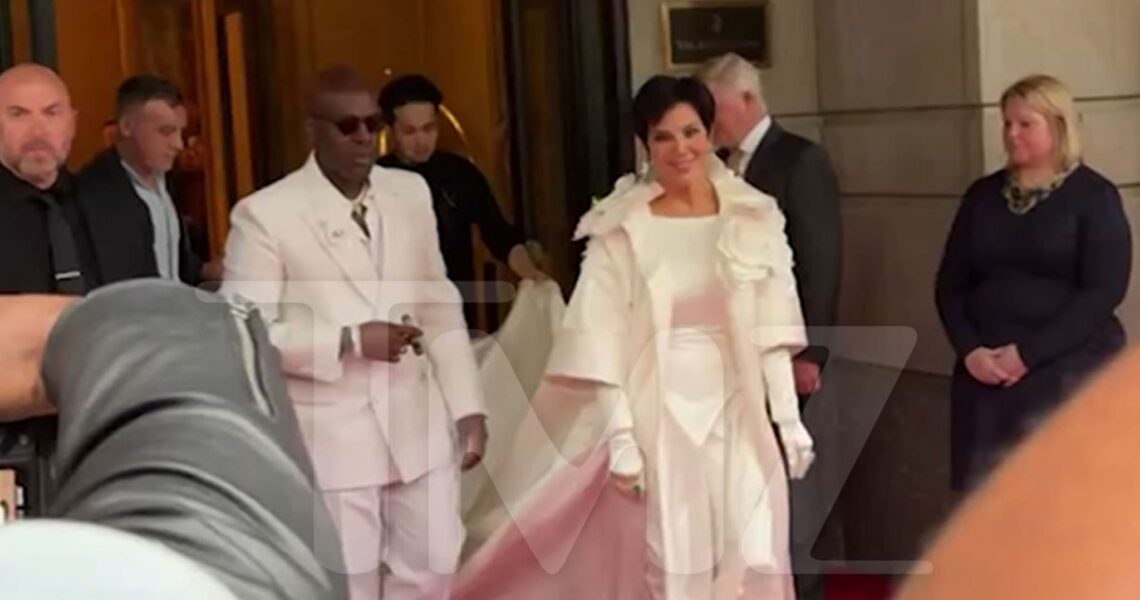 Kris Jenner Arrives to the Met Gala Looking Like a Bride, Kim K Stuns