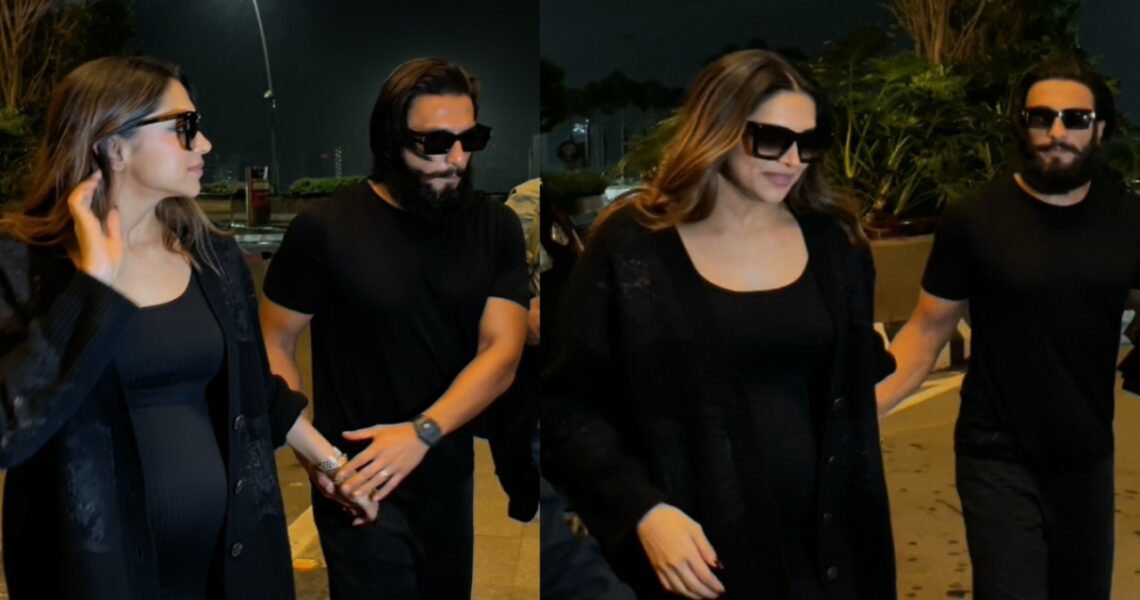 Parents-to-be Deepika Padukone-Ranveer Singh twin in black at airport; WATCH how he turns into most caring husband ever
