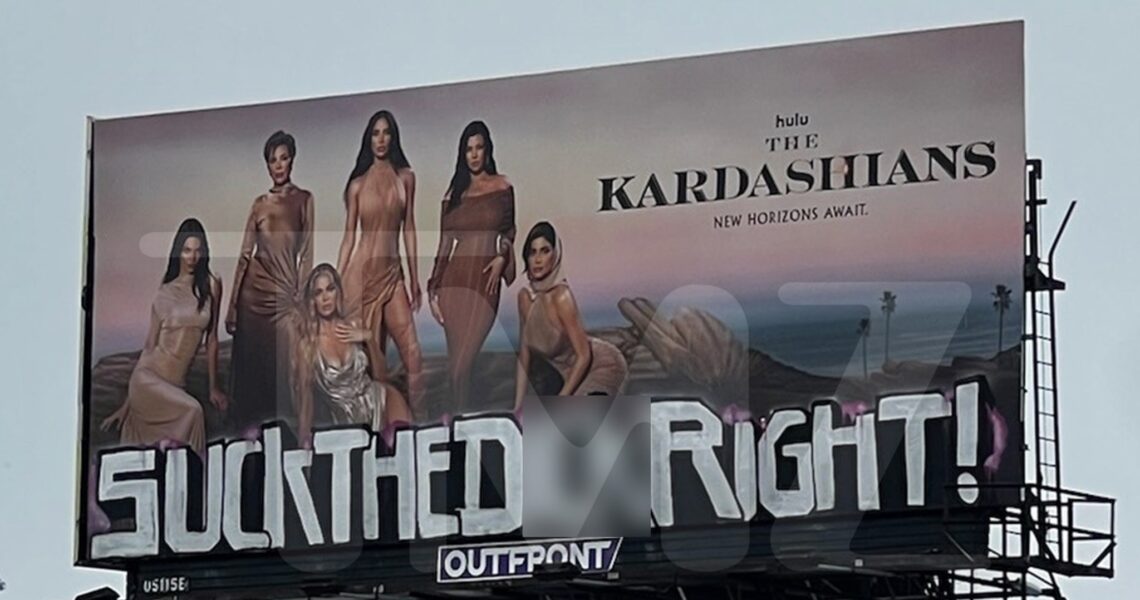 ‘The Kardashians’ Billboard Covered Up in L.A. After NSFW Graffiti Job
