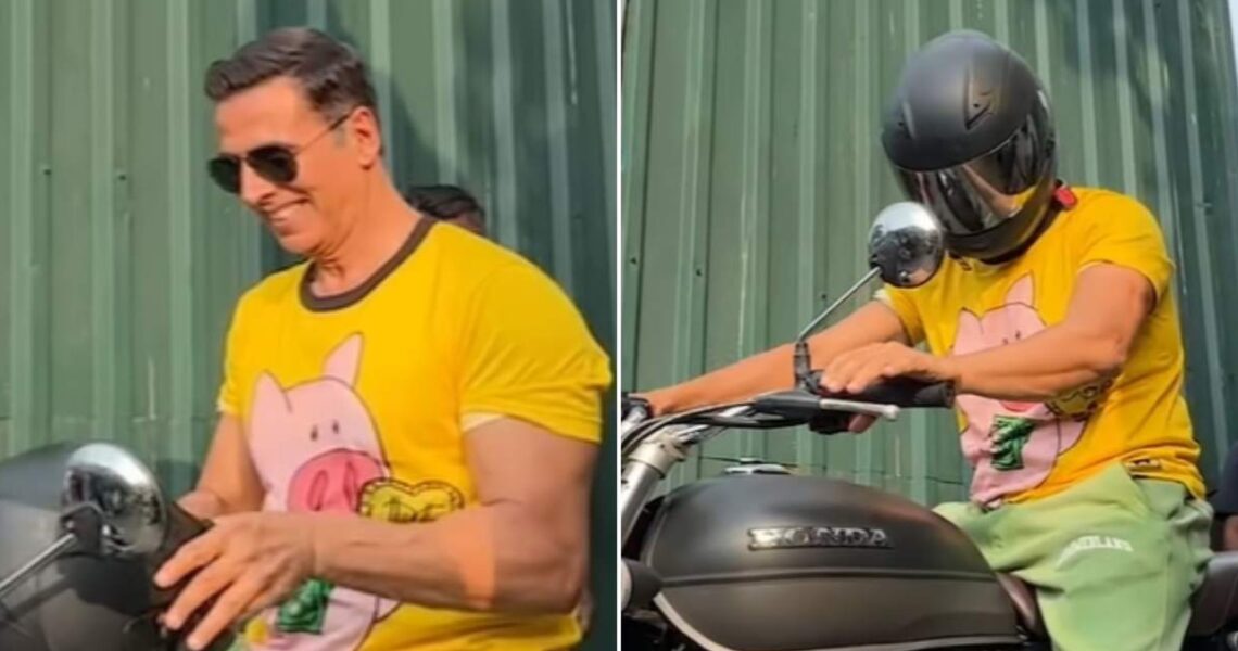 WATCH: Akshay Kumar makes paps excited as he goes out for bike ride; actor’s humble gesture wins over internet