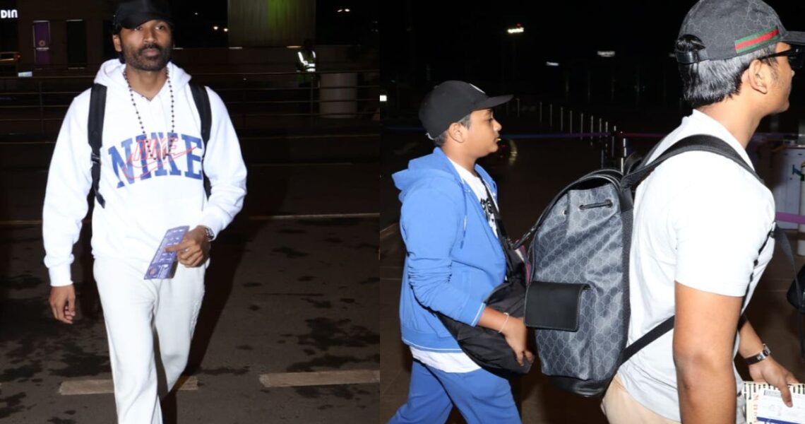 WATCH: Dhanush and his kids clicked at Mumbai airport after he completes Kubera schedule with Rashmika Mandanna, Nagarjuna