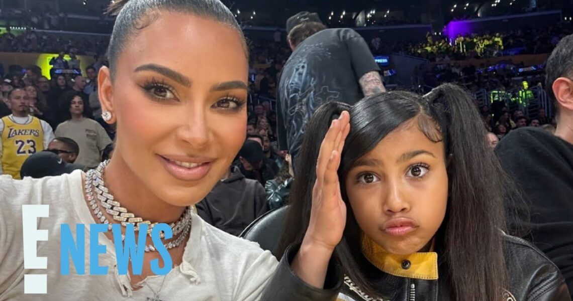 Kim Kardashian & North West Sit Courtside at STAR-STUDDED Lakers Game | E! News