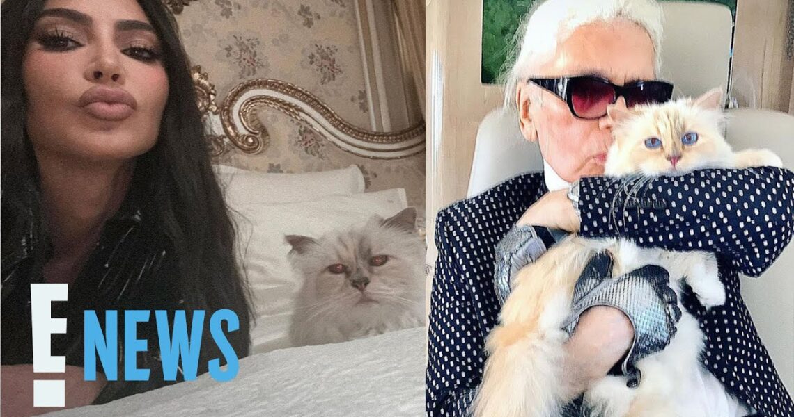 Kim Kardashian Has a Purr-fect Time With Karl Lagerfeld’s Cat | E! News