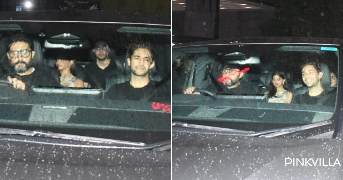 Abhishek Bachchan takes Suhana Khan, Agastya Nanda and Navya Naveli for drive in luxury vehicle; see PICS