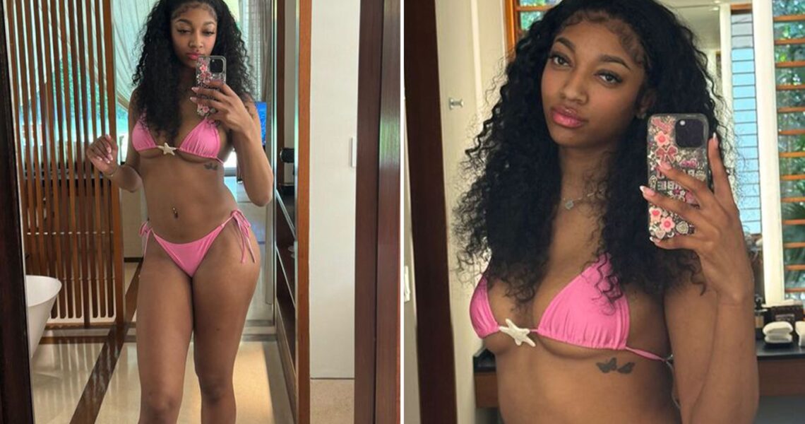 Angel Reese Rocks Tiny Pink Bikini On Vacation