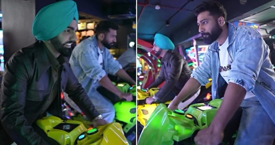 Bad Newz co-stars Vicky Kaushal and Ammy Virk indulge in ‘(un)healthy competition’ ahead of their film’s release; WATCH