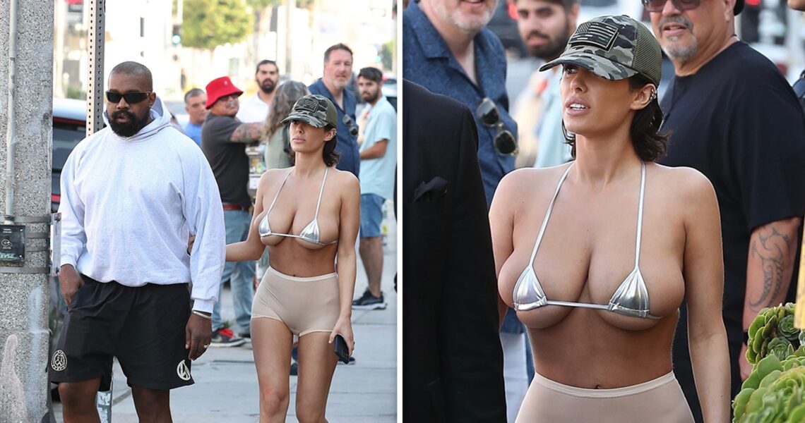 Bianca Censori Wears Tiny Bikini Top to Lunch with Kanye West