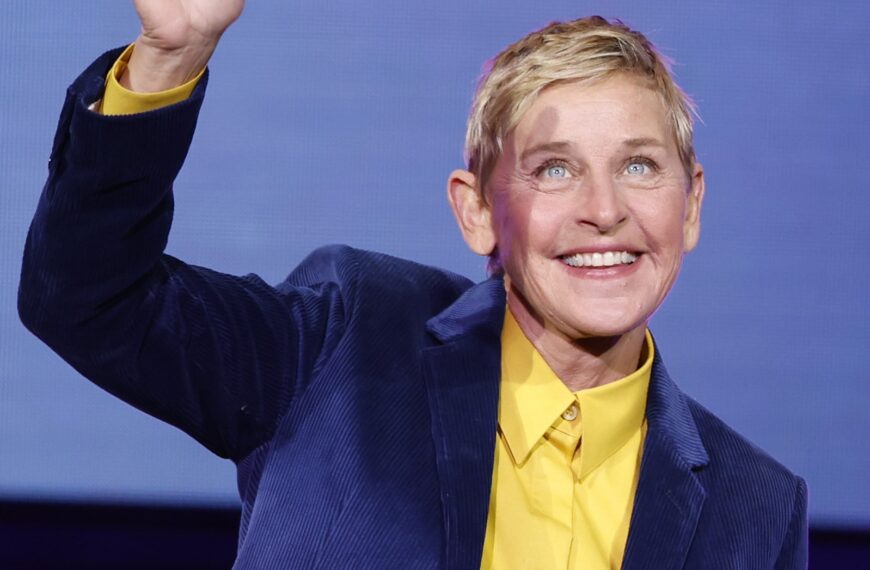 WASHINGTON, DC - NOVEMBER 15: Ellen DeGeneres walks onstage during the Michelle Obama: The Light We Carry Tour at Warner Theatre on November 15, 2022 in Washington, DC. (Photo by Tasos Katopodis/Getty Images for Live Nation)