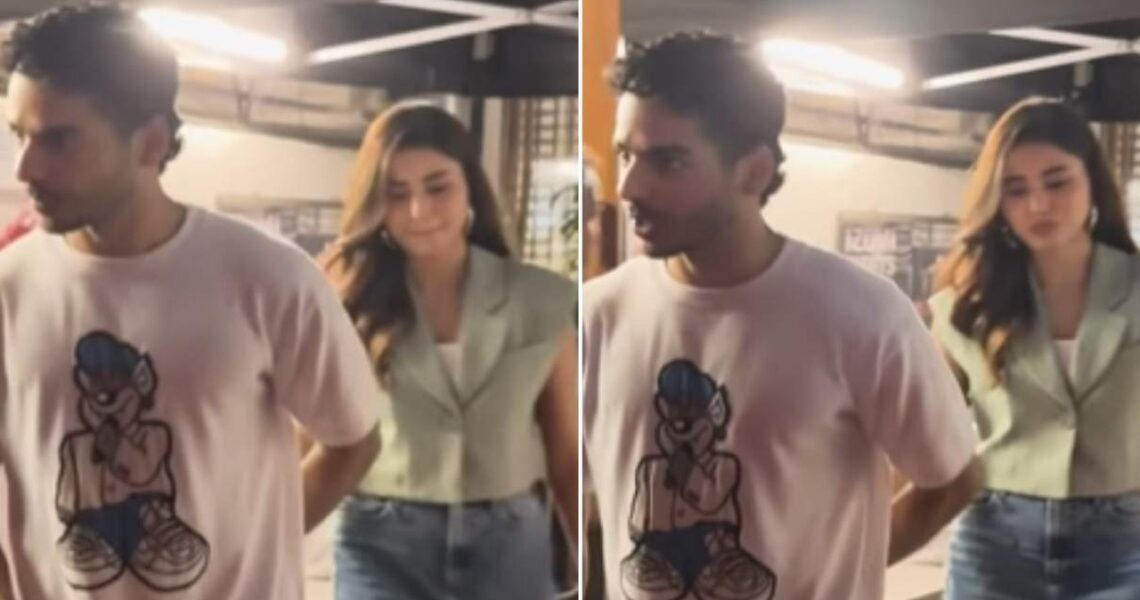 Ishaan Khatter and rumored girlfriend Chandni Bainz leave hand-in-hand post dinner date; WATCH