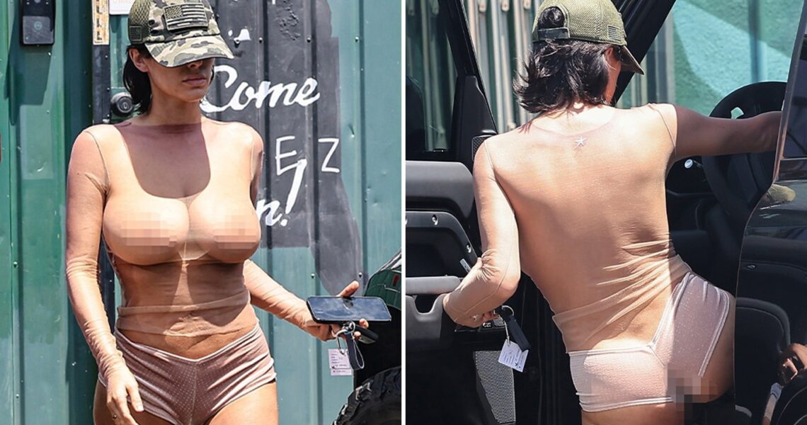 Kanye’s Wife Bianca Censori Wears Completely See-Through Top, No Bra