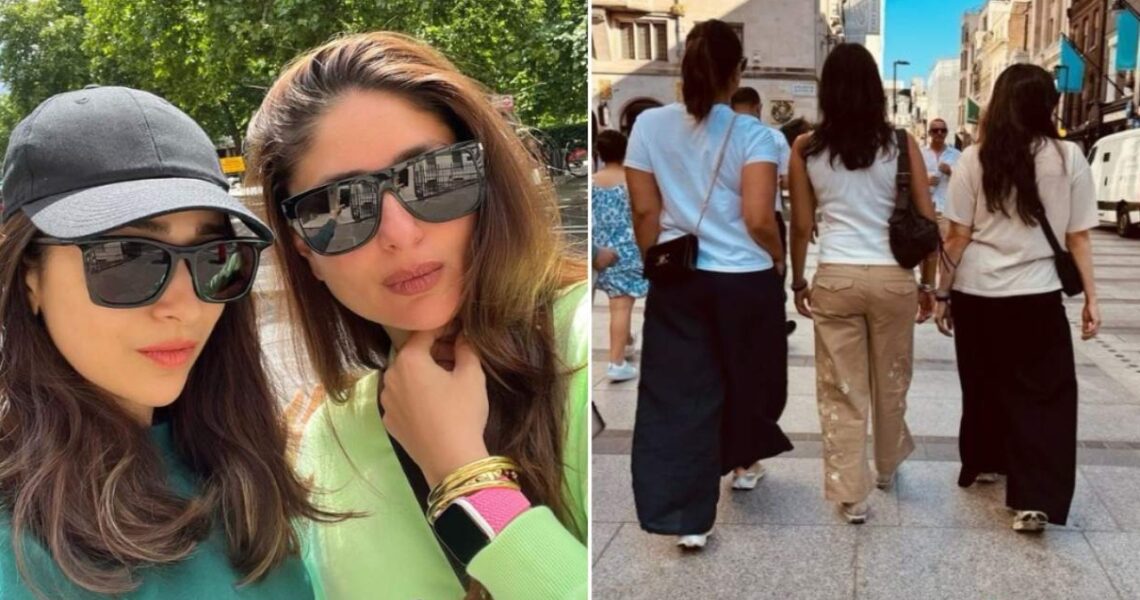 Karisma Kapoor enjoys strolling with sister Kareena and daughter Samaira during their summer vacay; see PIC