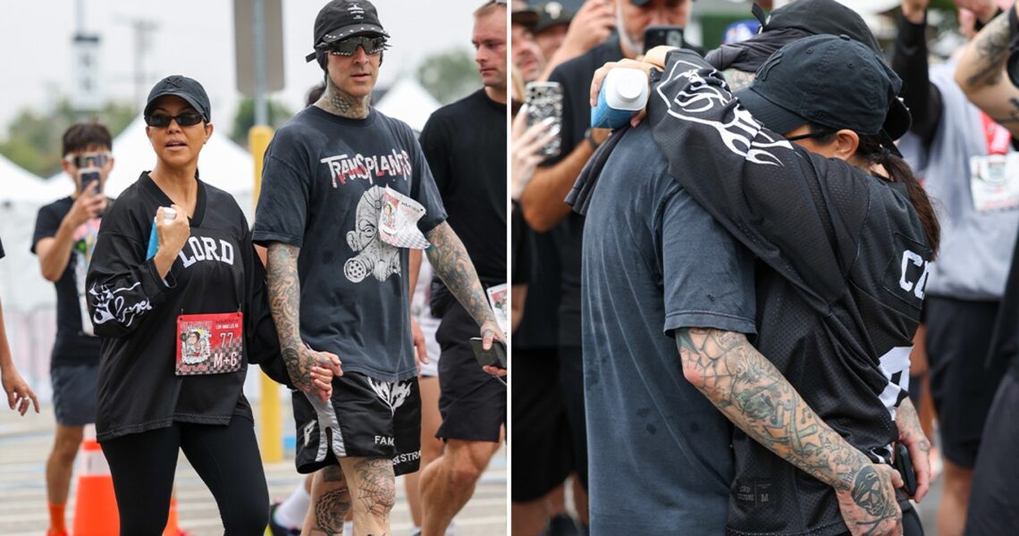 Kourtney Kardashian and Travis Barker Embrace at ‘Run Travis Run’ 5K