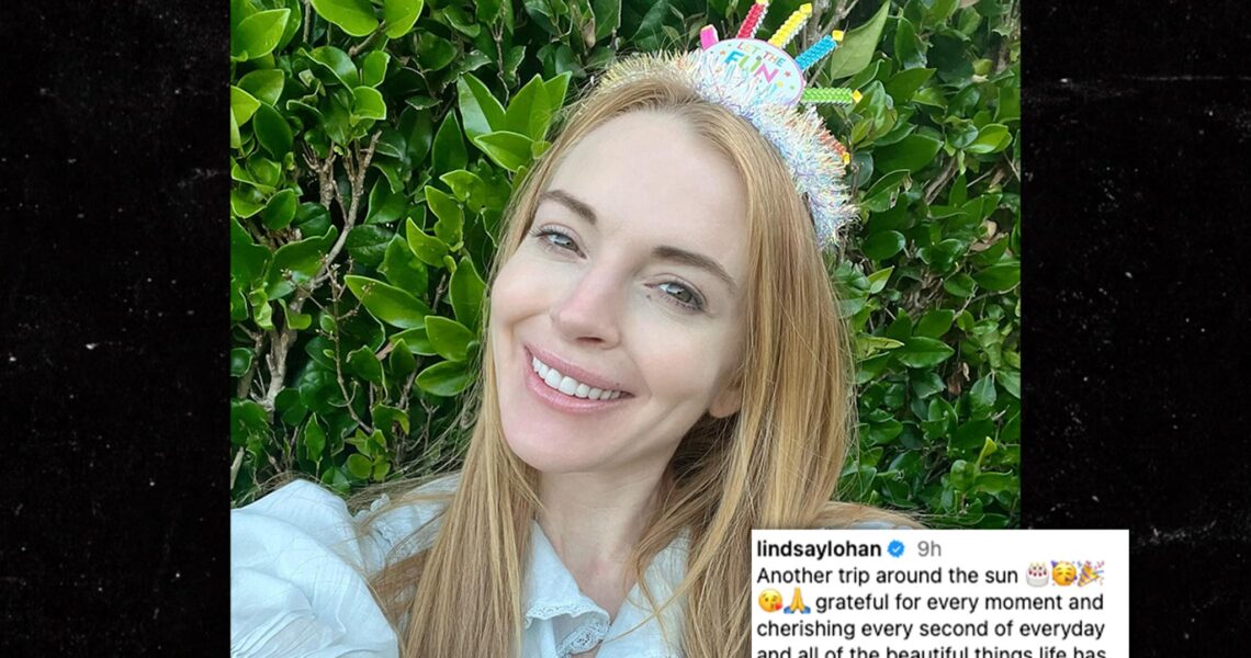Lindsay Lohan Celebrates 38th Birthday With Huge Smile