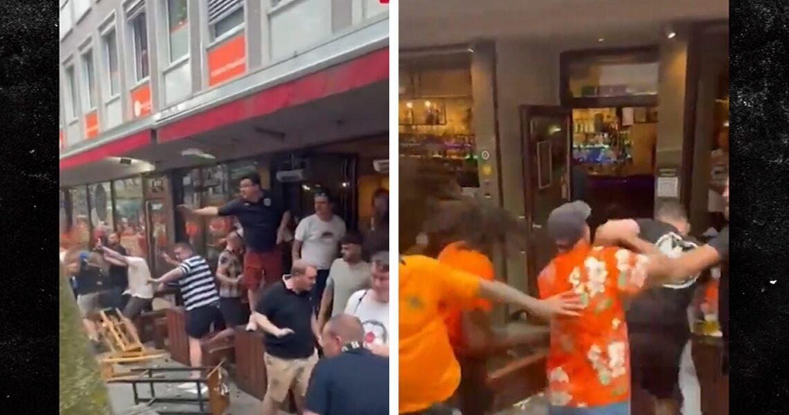 Massive Brawl Breaks Out Between England & Netherlands Fans Before Match