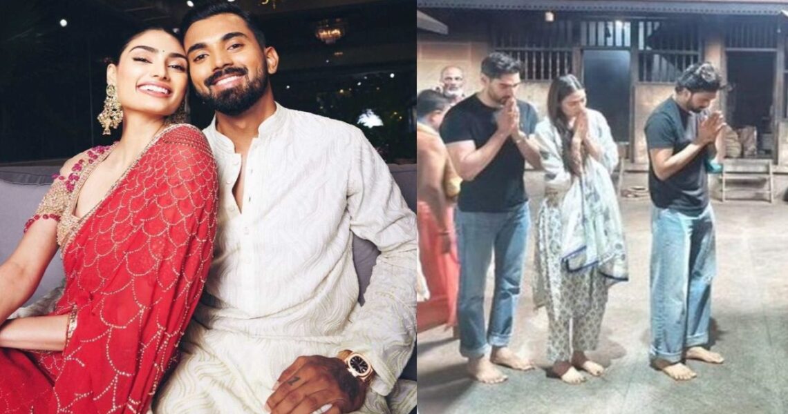 PIC: After Katrina Kaif, Athiya Shetty-KL Rahul and Ahan seek blessings at Kuttaru Koragajja temple in Mangaluru