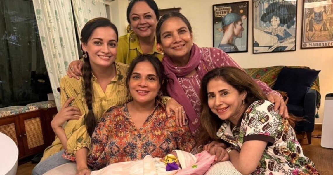 PIC: New mom Richa Chadha and her baby girl pose with ‘masis’ Shabana Azmi, Urmila Matondkar, Tanvi Azmi, Dia Mirza