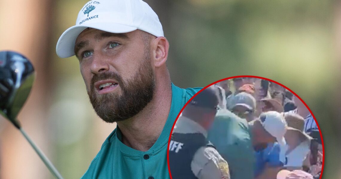 Travis Kelce Kisses Man’s Arm After Drilling Him With Errant Golf Shot