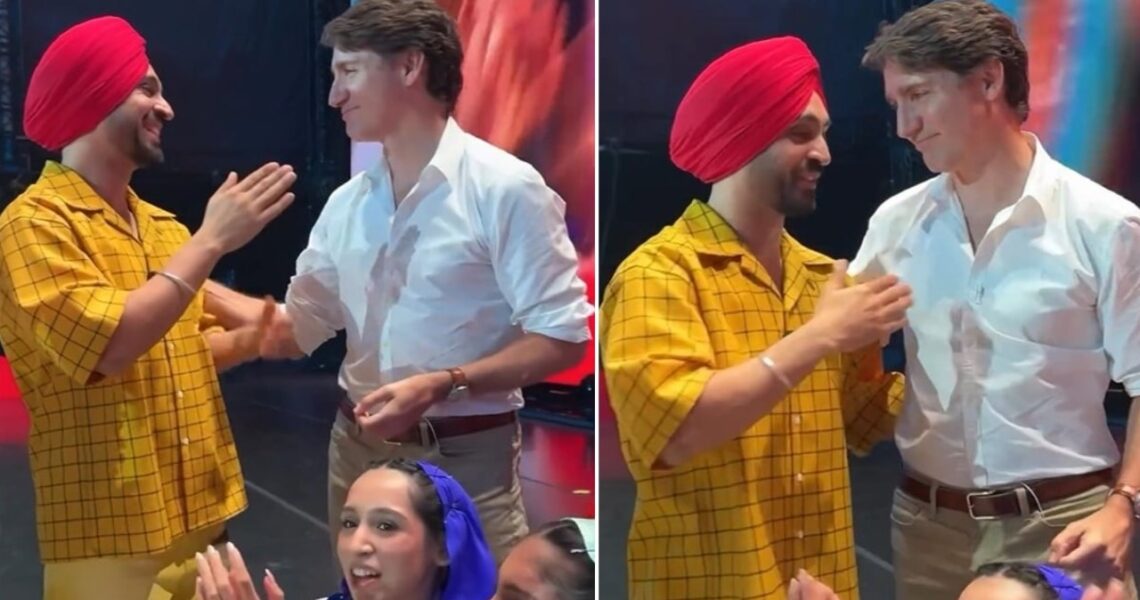 WATCH: Diljit Dosanjh greets Canada PM Justin Trudeau with folded hands as latter joins singer on stage before concert