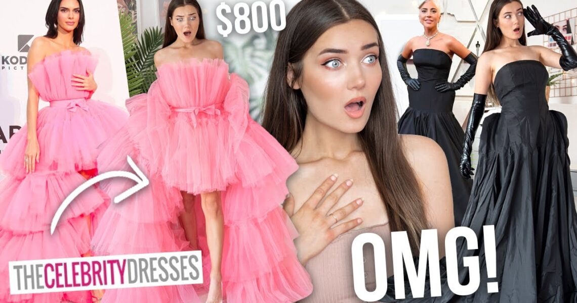 TRYING ON CELEBRITY DRESS REMAKES! I SPENT $800 ON *TheCelebrityDresses.com*