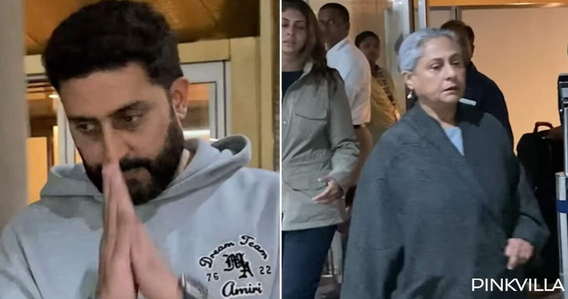 Abhishek Bachchan’s NAMASKAR to paps as he arrives at airport with mom Jaya Bachchan and sister Shweta proves why he’s a true gentleman