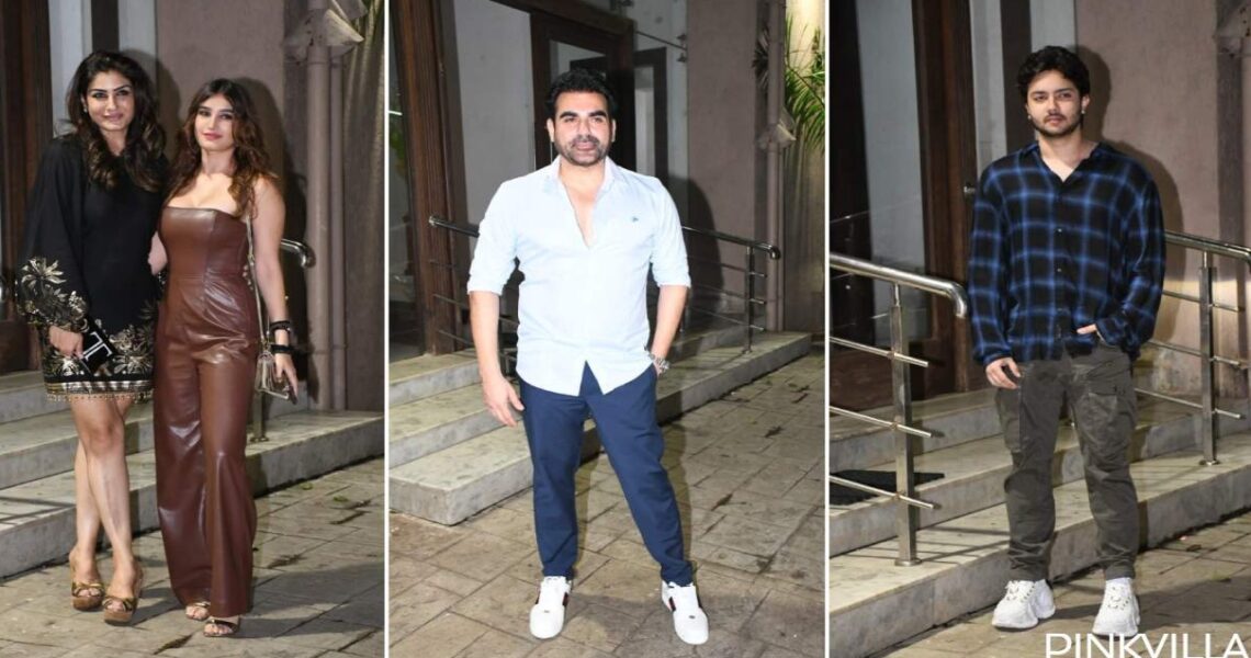 Arbaaz Khan Birthday Bash: Raveena Tandon and daughter Rasha Thadani make stunning entry, Nirvaan arrives in style; WATCH