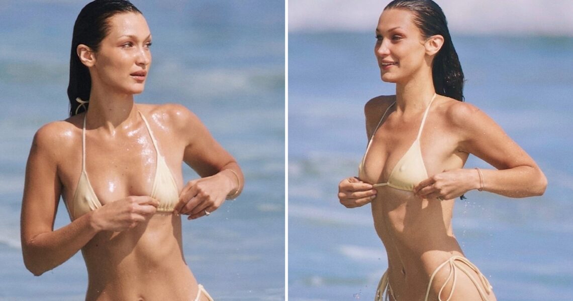 Bella Hadid Wears Teeny Bikini During Malibu Beach Day