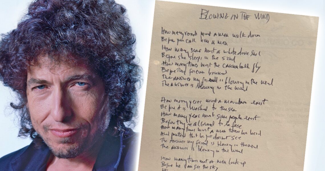 Bob Dylan’s Handwritten Lyrics to ‘Blowin’ in the Wind’ Up for Sale