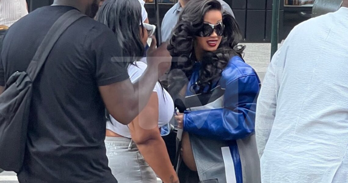 Cardi B Covered Up By Lots of Umbrellas While Stepping Out in NYC