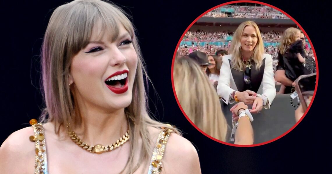 Emily Blunt Trades Friendship Bracelets at Taylor Swift’s Final Wembley Show