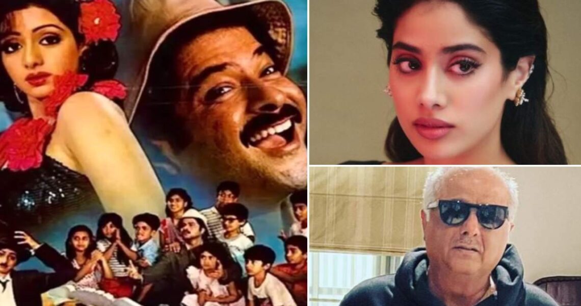 Janhvi Kapoor hyping dad Boney Kapoor as he reminisces Sridevi, Anil Kapoor’s Mr India‘s success is too precious: ‘You have always done it…’