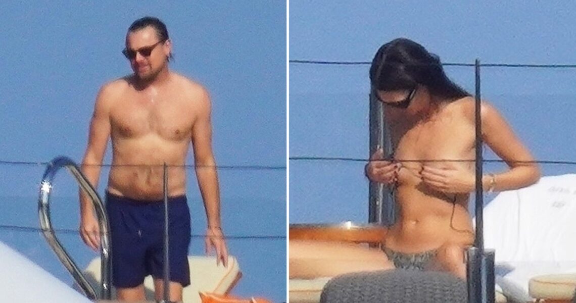 Leonardo DiCaprio and Vittoria Ceretti Tan on Yacht in Cannes