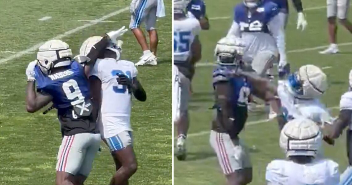 NYG’s Malik Nabers Gets In Fist Fight W/ Lions’ Kerby Joseph At Practice