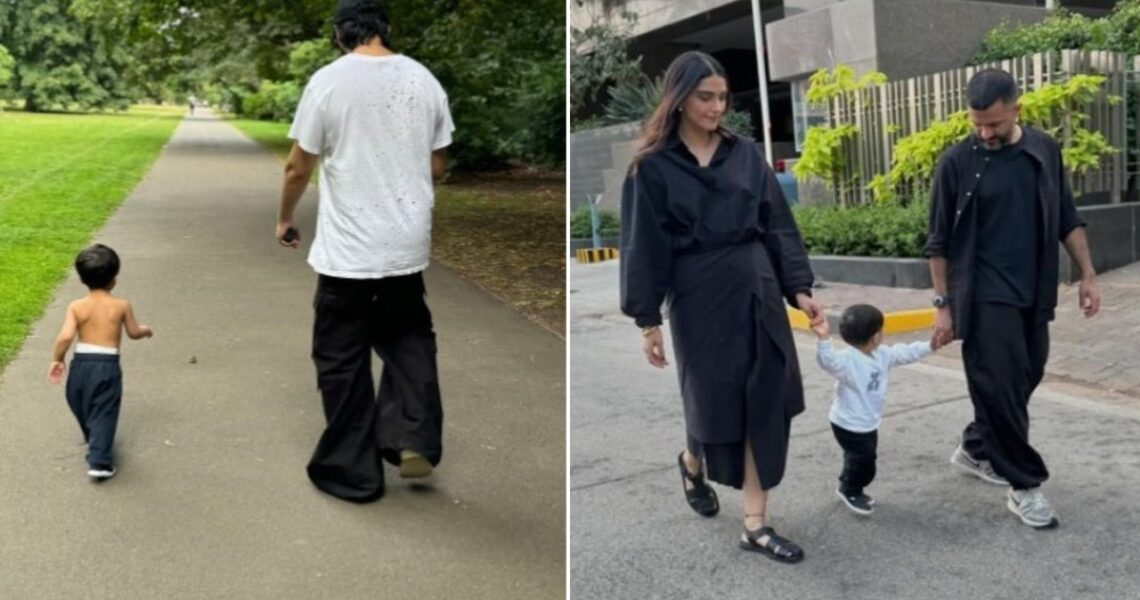 PICS: Sonam Kapoor-Anand Ahuja’s son Vayu strolls in London’s park with uncle Harsh Varrdhan Kapoor