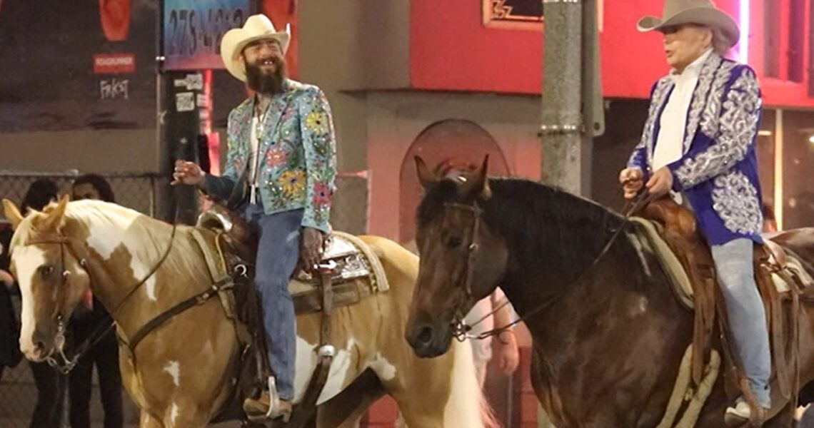 Post Malone On Horseback With Dwight Yoakam For A-List Packed Music Vid