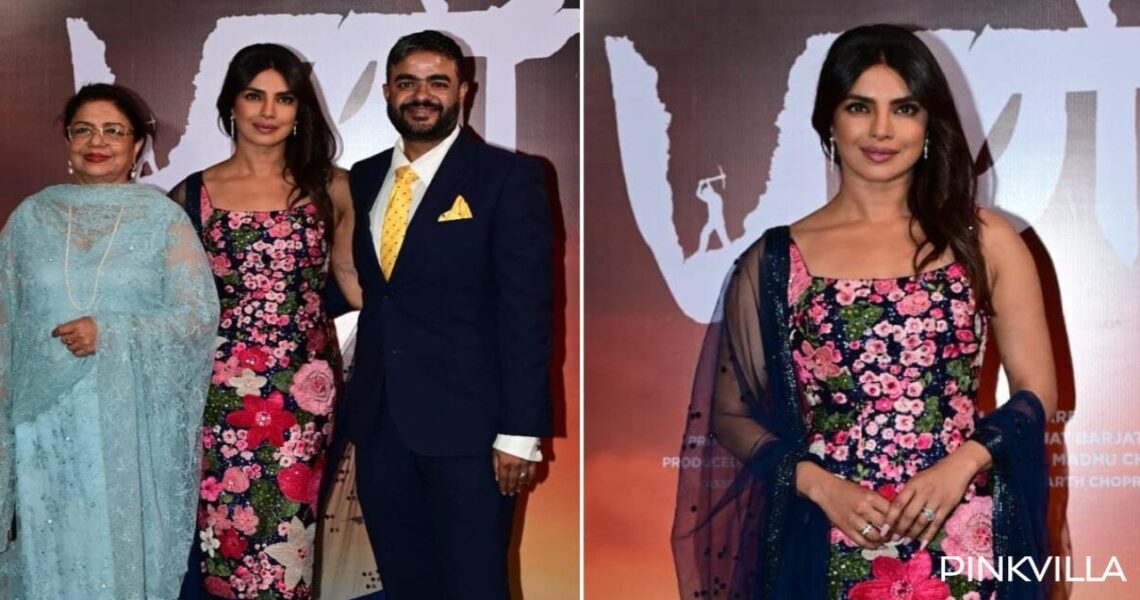 Priyanka Chopra brings smiles to paparazzi’s faces as she happily poses with them during Marathi film Paani’s promotions; WATCH