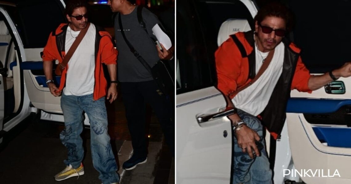 Shah Rukh Khan makes stylish appearance in orange hoodie as he jets off to undisclosed location; see PICS