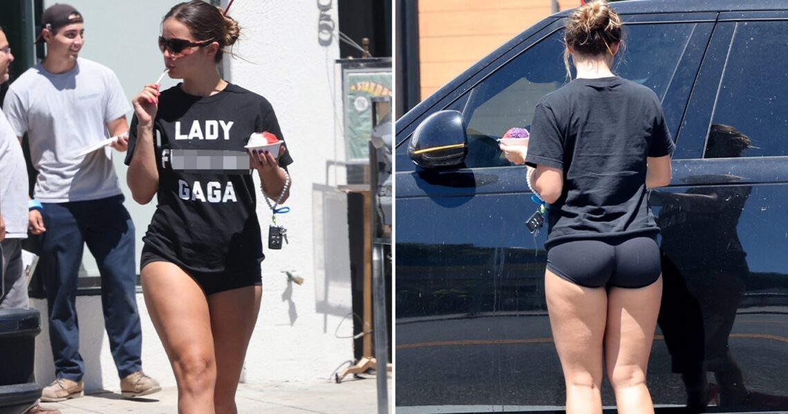 TikTok Star Addison Rae Wears Itty-Bitty Shorts & Heels for Shaved Ice Outing