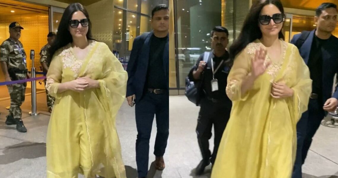 WATCH: Katrina Kaif looks radiant in traditional fit and ‘kala chashma’ as she returns to Mumbai in style