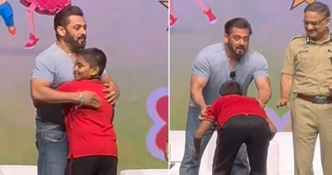 WATCH: Salman Khan hugs young fan on stage as he touches his feet at Ganesh Chaturthi event