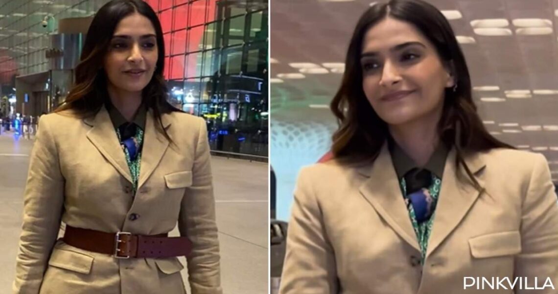 WATCH: Sonam Kapoor channels her inner boss lady in tan-brown suit at airport; serves Aisha vibes